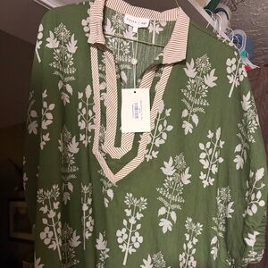 Entro Green Floral Top